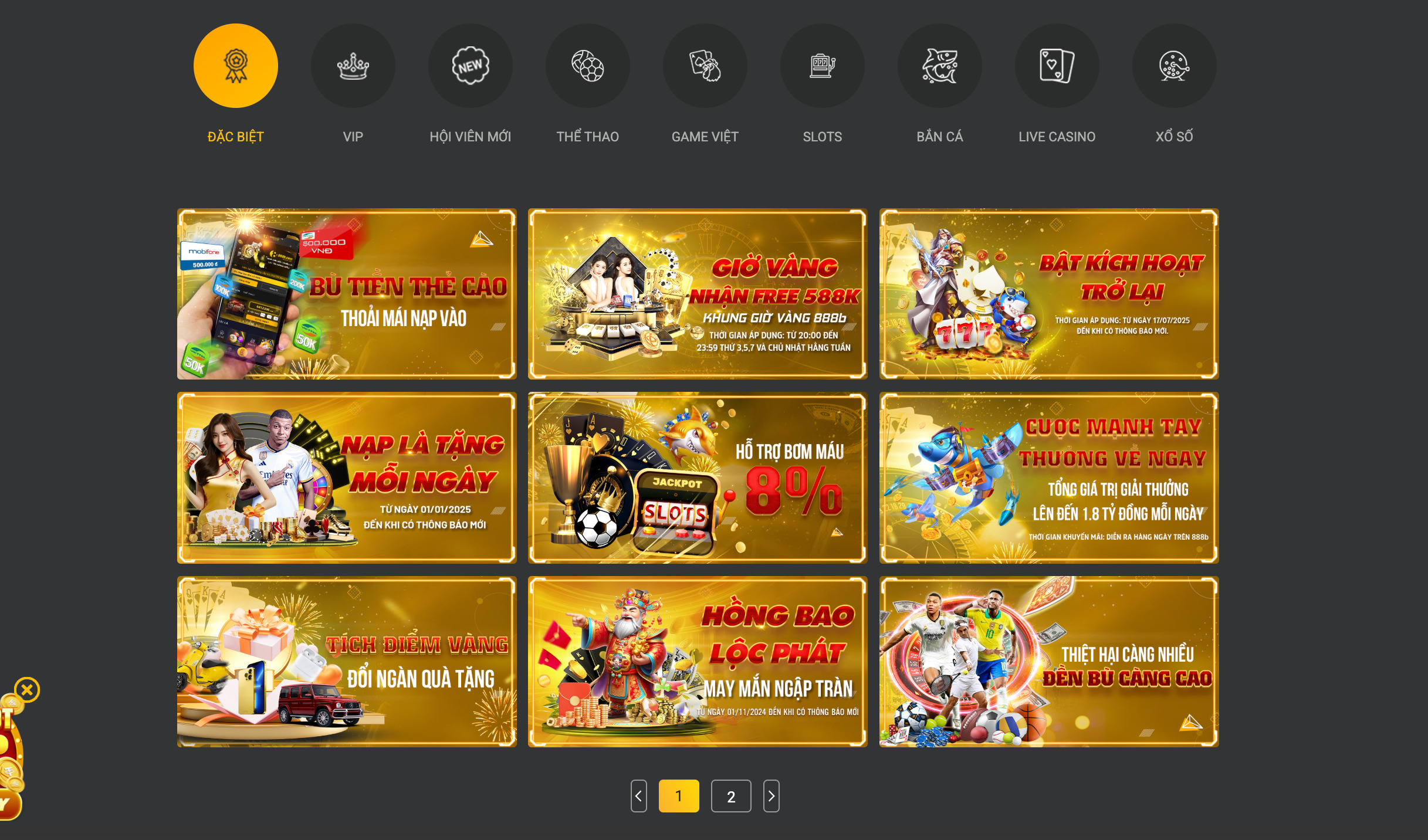 Người chơi liên tục được cập nhật ưu đãi